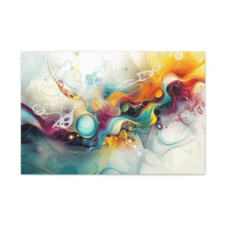 Abstract Floating Marbles - Abstract Digital Painting On Matte Canvas