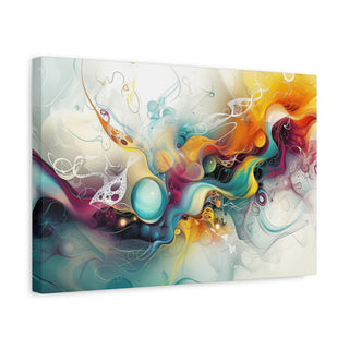 Abstract Floating Marbles - Abstract Digital Painting On Matte Canvas