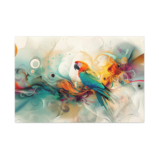 Abstract Parrot - Abstract Digital Painting On Matte Canvas