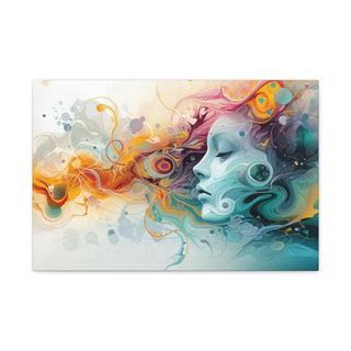 Abstract Beauty (Orange and Blue) - Abstract Digital Painting On Matte Canvas