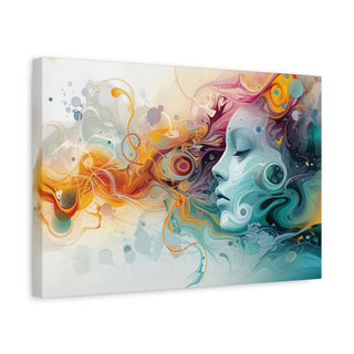 Abstract Beauty (Orange and Blue) - Abstract Digital Painting On Matte Canvas