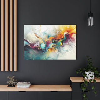 Abstract Floating Marbles - Abstract Digital Painting On Matte Canvas