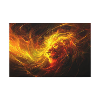 Golden Lion - Abstract Digital Painting On Matte Canvas