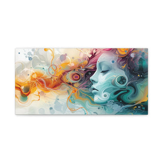 Abstract Beauty (Orange and Blue) - Abstract Digital Painting On Matte Canvas