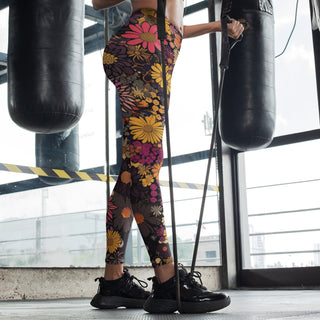 Exotic Flowery Evening Leggings