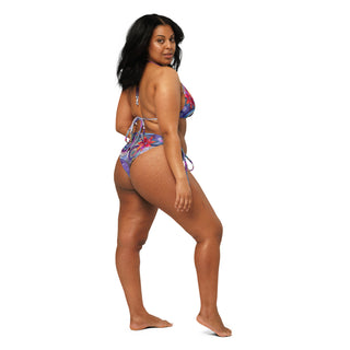 Royal Tropical Flower String Bikini